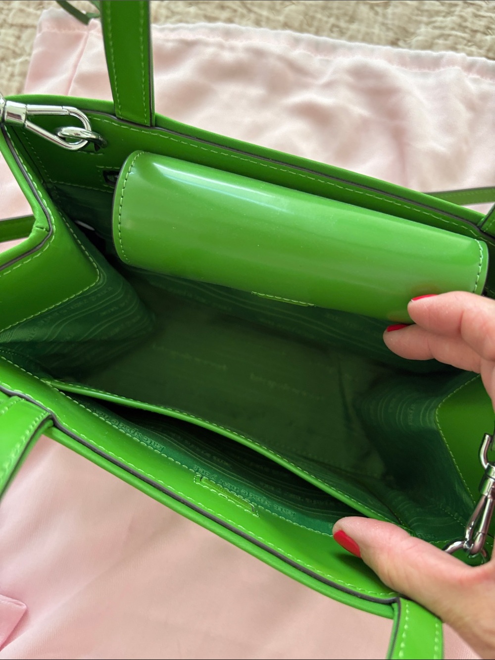 kate spade Green Leather Top-Handle Satchel with Removable Strap - Picture 5 of 5